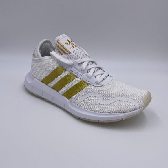 adidas Swift Run White / Gold Womens Shoes - Picture 7 of 9